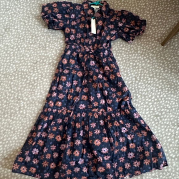 Social Threads Pinch Floral Print Tiered Maxi Dress Size SmallSmall / Navy Multi - Picture 7 of 7